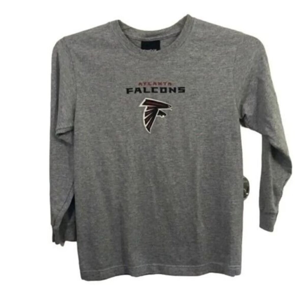 Reebok Atlanta Falcons NFL Long Sleeve Gray Shirt Youth Size M (10/12)‎
